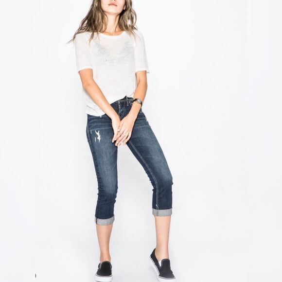 Silver Suki Mid Capri Jeans Size 25/L24 - Picture 2 of 9